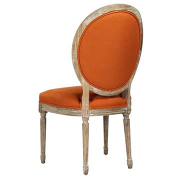 Side Chair MEDALLION Limed Gray Orange Oak Linen