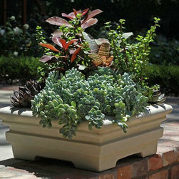 Concrete Rib Square Planter - Outdoor Pots And Planters