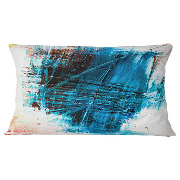 Abstract Blue Structure Art Abstract Throw Pillow, 12"x20"