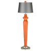 Nectarine Satin Gray Lido Floor Lamp with Color Finial