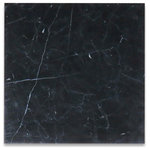Stone Center Online - Nero Marquina Black Marble 18x18 Tile Polished, 99 sq.ft. - Nero Marquina Black Marble tile 18" width x 18" length x 3/8" thickness; Polished (Glossy) finish