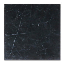 Stone Center Online - Nero Marquina Black Marble 18x18 Tile Polished, 99 sq.ft. - Wall And Floor Tile
