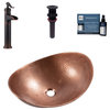 Confucius Copper 19" Boat Vessel Bath Sink with Ashfield Vessel Faucet Kit