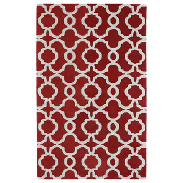 Kaleen Hand-Tufted Revolution Red Wool Rug, 9'6"x13'