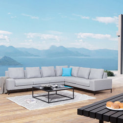 JUNE Outdoor L Shape Lounge with Coffee Table - Outdoor Lounge Sets