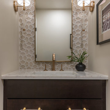 Textured Tile Adds Depth to Powder Room