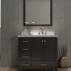 Ace 37 inch Single Bathroom Vanity Set Right Offset Sink - Bathroom Vanities And Sink Consoles