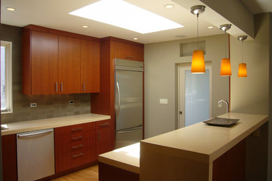 Example of a minimalist kitchen design in San Francisco