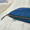 Suede Pillow Shell with Big Zipper, Blue Wing Tea, 20x20"