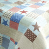 Wave Point of Stars 3PC Vermicelli-Quilted Printed Quilt Set Full/Queen Size