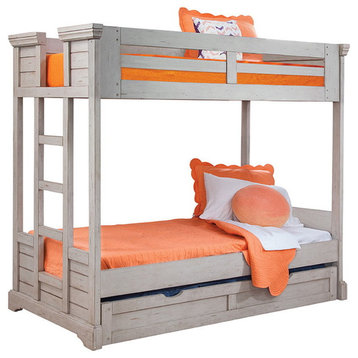 American Woodcrafters Stonebrook Twin Bunk Bed, Antique Gray