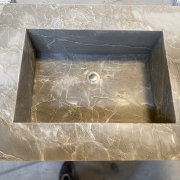 Unique Vanity with Integrated Sink