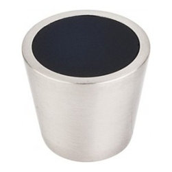 Top Knobs Additions Collection Black Crystal Center Knob 3/4" w/ Brushed Satin N - Cabinet And Drawer Knobs