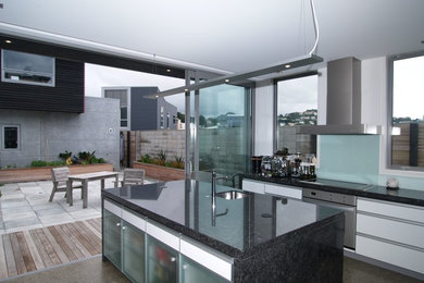 Photo of a contemporary home design in Wellington.