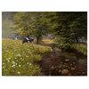 Bill Makinson 'Cattle By The Stream' Canvas Art, 19"x14"