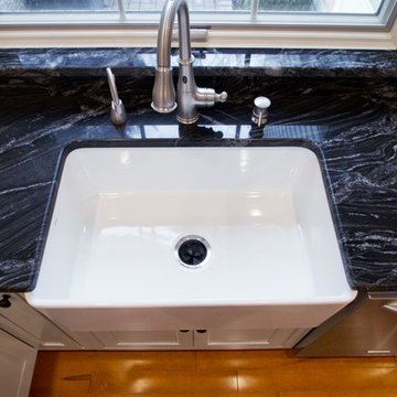 Farm sink with matching granite window sill