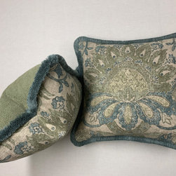 Pillows with Contrast Fabrics and Brush Fringe - Decorative Pillows