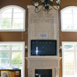Stone Fireplace Mantels with overmantel. - Indoor Fireplaces