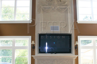 Stone Fireplace Mantels with overmantel.