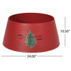 Gilmanton Metal Christmas Tree Collar, Red