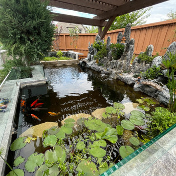 Vietnamese themed koi pond.