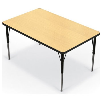 Activity Table - 30"X48" Rectangle - Fusion Maple Top Surface - Black Edgeband