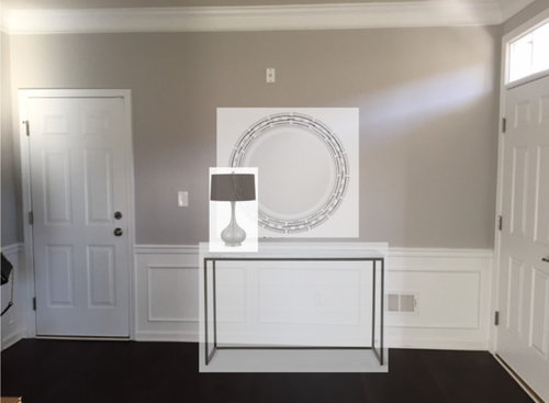 Console Table, How Big Should A Mirror Be Above Console Table