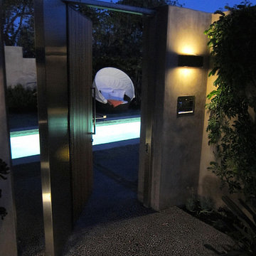 Santa Barbara Contemporary Front Gate and Pool