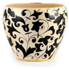 Imperial: Cachepot Vase with Pure 24 Carats Gloss Gold Rim (Lg)