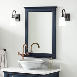 Keller Mahogany Vanity Mirror - Vintage Navy Blue - Bathroom Mirrors