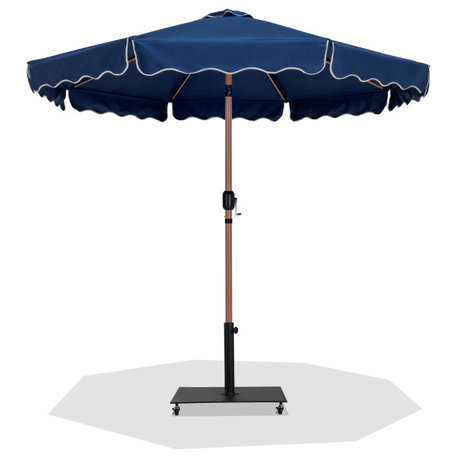 Amalfi Patio Umbrella, Navy, Matte Black Finish Steel Belize Base
