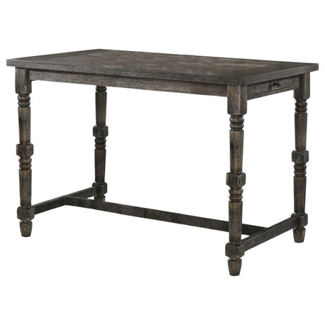 Eva 55" Rectangular Counter Height Table, Weathered Gray