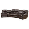 Wien Motion Home Theater With 2 Center Consoles, Bonded Leather, Brown