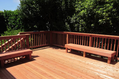 Mid-sized elegant backyard deck photo in San Francisco with no cover