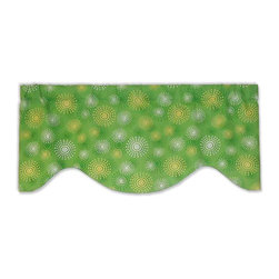 Priority Home and Design - Contemporary Apple Green Dots Valance - Valances