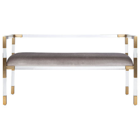 Safavieh Couture Safavieh Anastasia Acrylic Bench, Brass