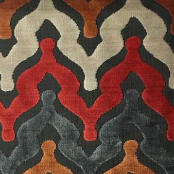 Leicester Cut Velvet Upholstery Fabric, Atomic