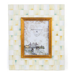 Parchment Check Enamel Frame - 5" x 7" | MacKenzie-Childs - Picture Frames