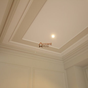 Coffered Ceiling With Molding in Guest Room in a House Brampton