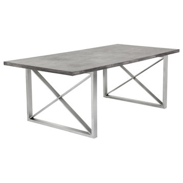 Catalan Custom Concrete Top with Stainless steel legs Dining Table