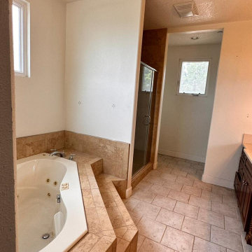 Modern Primary Bathroom Renovation, Whittier CA (BEFORE)