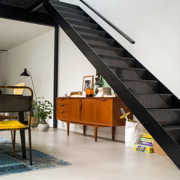 Sol en béton ciré dans un appartement parisien