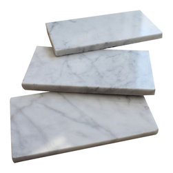 3x6 Polished White Carrara Stone Tile Mosaics - Home Accessories & Decor