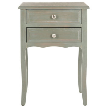 Edy End Table With Storage Drawers, Ash Gray