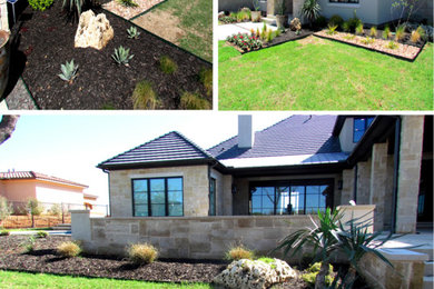 This is an example of a large contemporary full sun landscaping.
