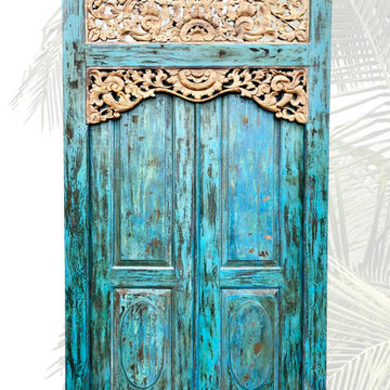 Asiatische Antike Tür „Kuwat“ Blau