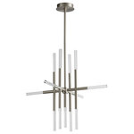 Oxygen Lighting - Moxy 32" LED Chandelier, Satin Nickel - Stylish and bold. Make an illuminating statement with this fixture. An ideal lighting fixture for your home.