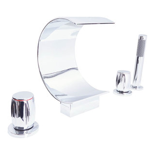 Dyconn Abbey 4 Hole Roman Tub Filler, Hand Shower - Contemporary - Tub ...