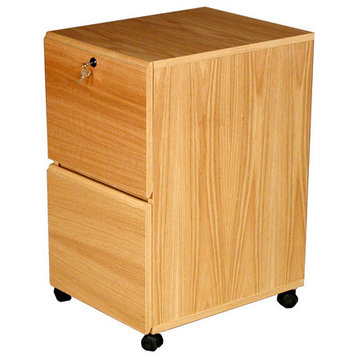 2-Drawer Real Wood Oak Veneer Freestanding Drawer File