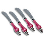Julia Knight - Peony Spreader Knife, Set of 4, Raspberry - Spread the love! You and your guests will absolutely adore the spreaders in Julia Knight��_s Peony Collection. Just like the Peony, Julia Knight��_s serveware pieces are beautiful, but never high maintenance! Knight��_s romantic Peony Collection is known for its signature scalloped edges that embody the fullness, lushness and rounded bloom of nature��_s ��_Queen of Flowers��_. The Peony has been cherished for centuries and is known worldwide for symbolizing prosperity, honor, good fortune & a happy marriage! The remarkable colors and shimmering enamels featured in this bloom inspired collection will invigorate any tabletop. Perfect for a schmear on your morning bagel with coffee or to use for brie and baguette at your upcoming cocktail party.